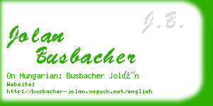 jolan busbacher business card